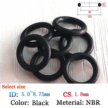 

CS 1.80mm ID 5.0-8.75mm Fluoro Rubber O-Ring 10pcs NBR rubber plastic gasket Silicone O Ring Seal film oil and waterproof seal