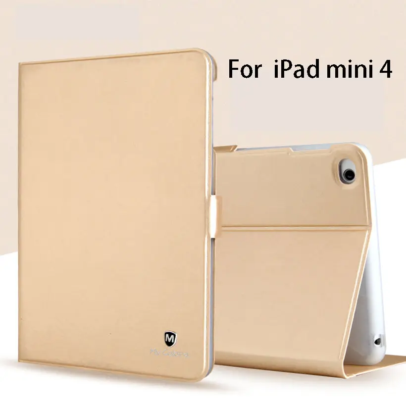 

Luxury Silicone PU Leather Case For Apple ipad mini 4 Smart Case Back Cover Funda Tablet Flip Stand Shell For iPad mini4 7.9''