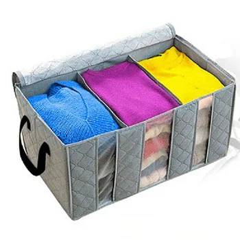 

65L Clothes Storage Box 3 Grid Large Capacity Transparent Storage Box Clothes Organizer TB Sale