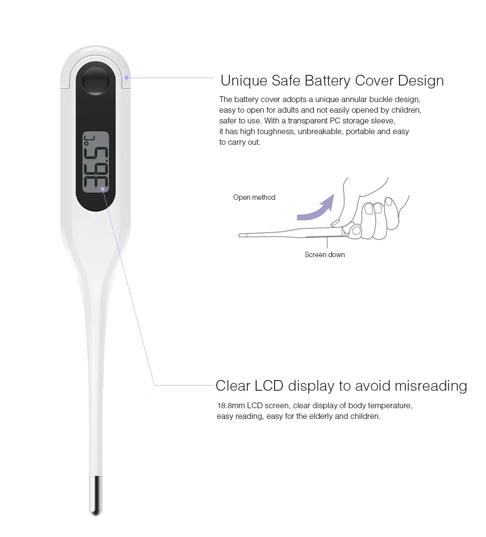 Xiaomi mijia Miaomiaoce цифровой медицинский термометр ЖК-экран для детей взрослых температура тела клиническое Обнаружение