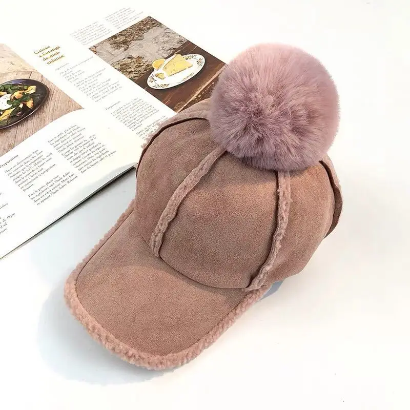 Фибоначчи, новинка, зимняя бейсбольная кепка, теплая кашемировая Кепка из овечьей шерсти для женщин, модная Осенняя Кепка Snapback s - Цвет: Розовый
