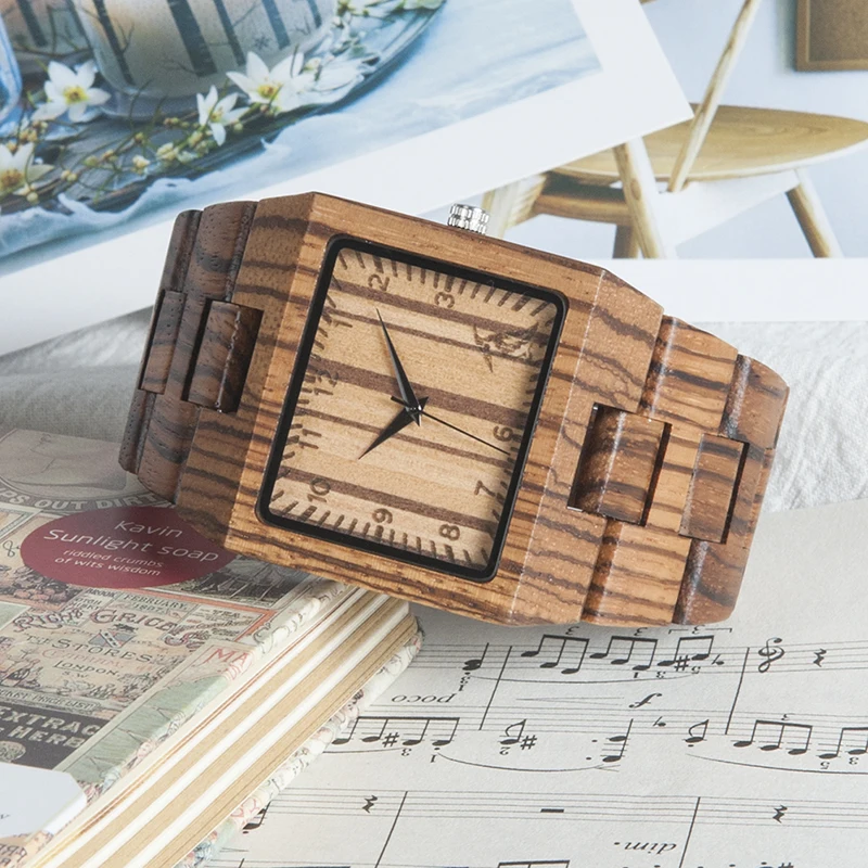 BOBO BIRD New Arrival Men Watch L24 Zebra Wooden Watch Mens Luxury Brand Design All Wood Quartz Wristwatch in Gift Box