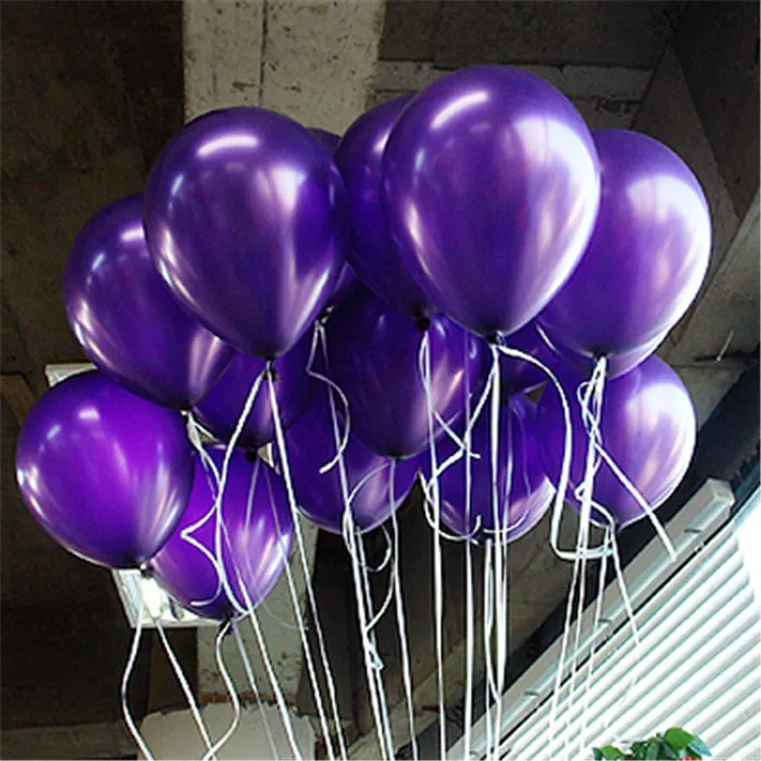 5 шт. 10 дюймов черный белый латексный воздушный шар в форме сердца надувные воздушные шары детский день рождения шарики для свадебного украшения поплавок - Цвет: A3 Purple Round