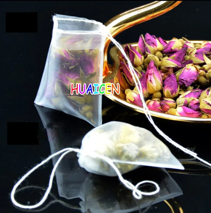 Teabags Empty Tea Bags Nylon Material With String Heal Seal Filter Paper For Herb Loose 100Pcslot huismerk kopen in de aanbieding