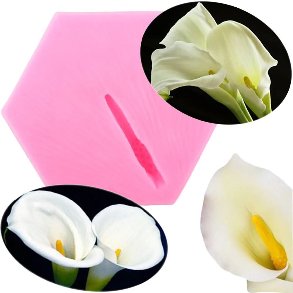 Calla lily Martini Stamen Chocolate Silicone Mold Flower Making Polymer Clay Mould DIY Cupcake Fondant Cake Decorating Tools | Дом и сад