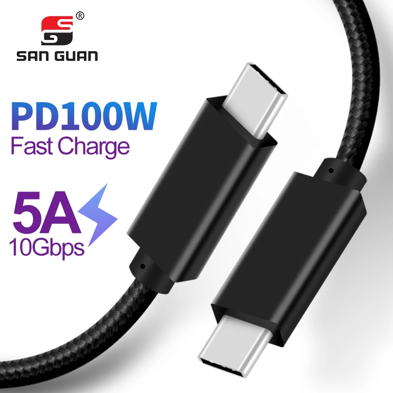 

USB 3.1 Type-C Cable 100W Digital Power Cables Type C 5A 20V for USB C Macbook HP Dell USB-IF verified thunderbolt3 compatible