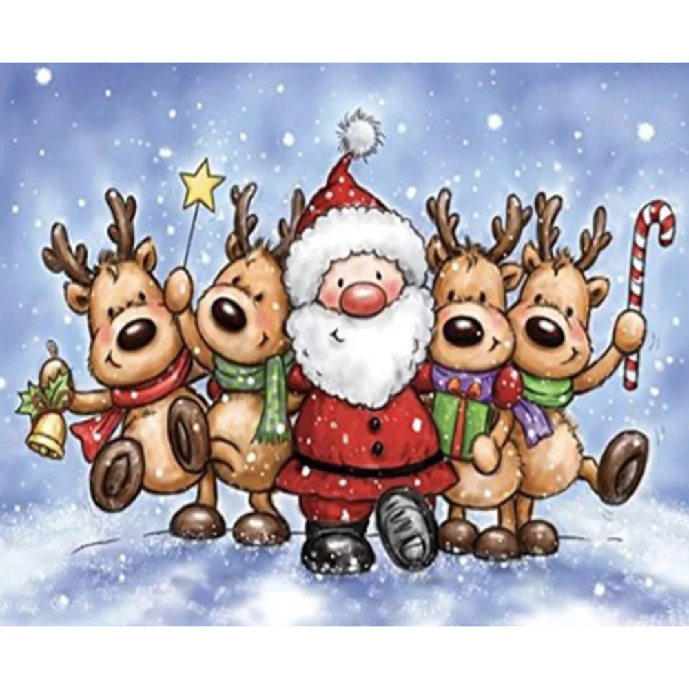 DIY-5D-Diamond-Painting-Santa-Claus-Cartoon-Deer-Diamond-Embroidery-full-display-Cross-Stitch-Arts-Craft