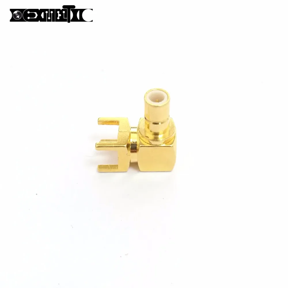 

1PC SMB Male Plug RF Coax Connector PCB Right Angle Goldplated NEW wholesale