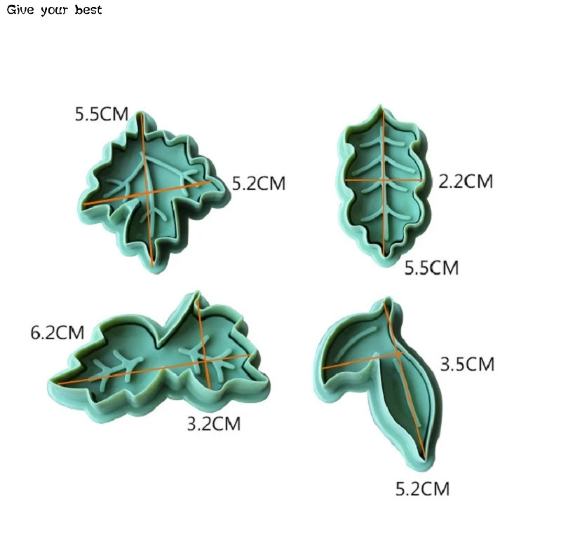 4 шт./компл. поршень для нарезки печенья в виде набор "сделай сам" Осень в виде кленового листа форма в виде цветка для выпечки плунжеры помадка, кондитерские изделия Ремесло Еда декор для кондитерских изделий