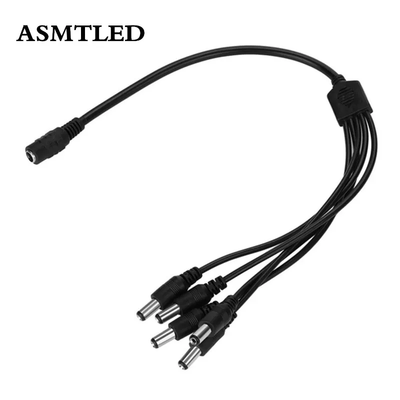 

12V 1 Female to 2 3 4 Male way Splitter Plug Cable LED Connector 5.5mm*2.1mm Power Supply for CCTV Camera Accessories led strip