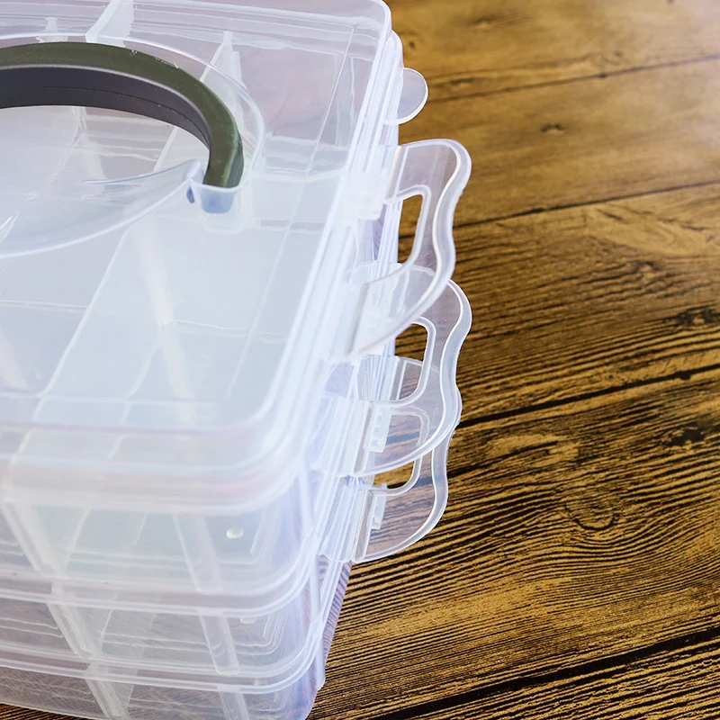 Новейший трендовый 3 слоя 18 сеток пластиковый прозрачный чехол для хранения ювелирных изделий из бисера коробки для рукоделия Серьги Органайзер контейнер
