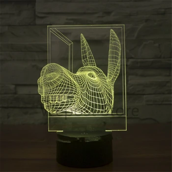 

Cartoon Animal Donkey Visual Lamp LED Night Light 7 Color Changing Touch Table Lamps 3D Acrylic Decor Lighting for Bedroom