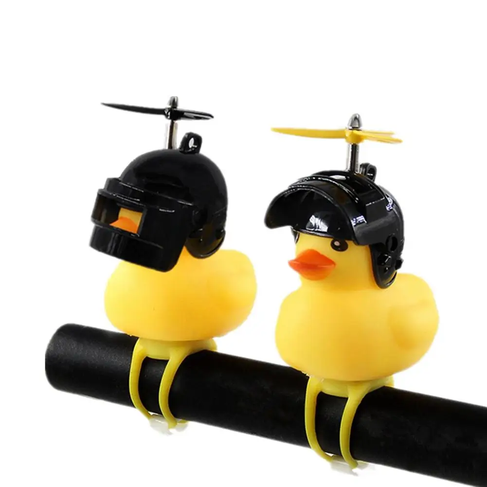 Random Cute Little Yellow Duck Bike Bell Motorcycle Accessories With Helmet!