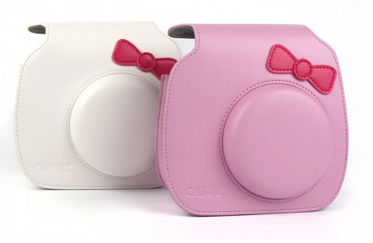 

PU Leather Shoulder Strap Bag Kitty Style Case Pouch For FUJIFILM Instax Mini 8 Mini 9 Solid Color Camera Carry Cover Case
