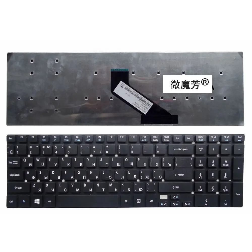 Russia for Acer for Aspire E5-511 E5-511G E5-511P E5-521 E5-521G E5-531 RU keyboard black/white