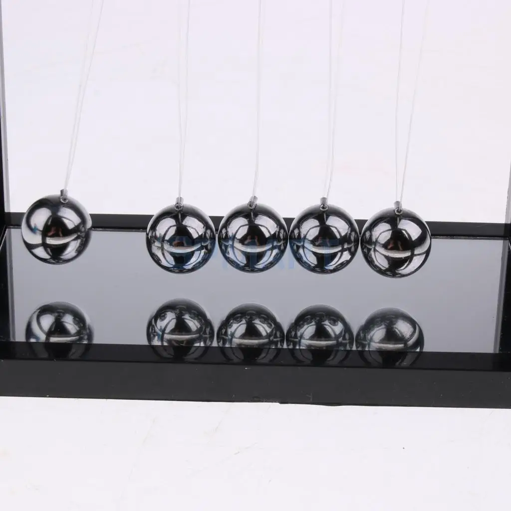 Newton's Cradle Newtons Pendulum Balance Balls Pendulum Physics Science Toy Teaching Aids Office Desk Decor Mirror Base