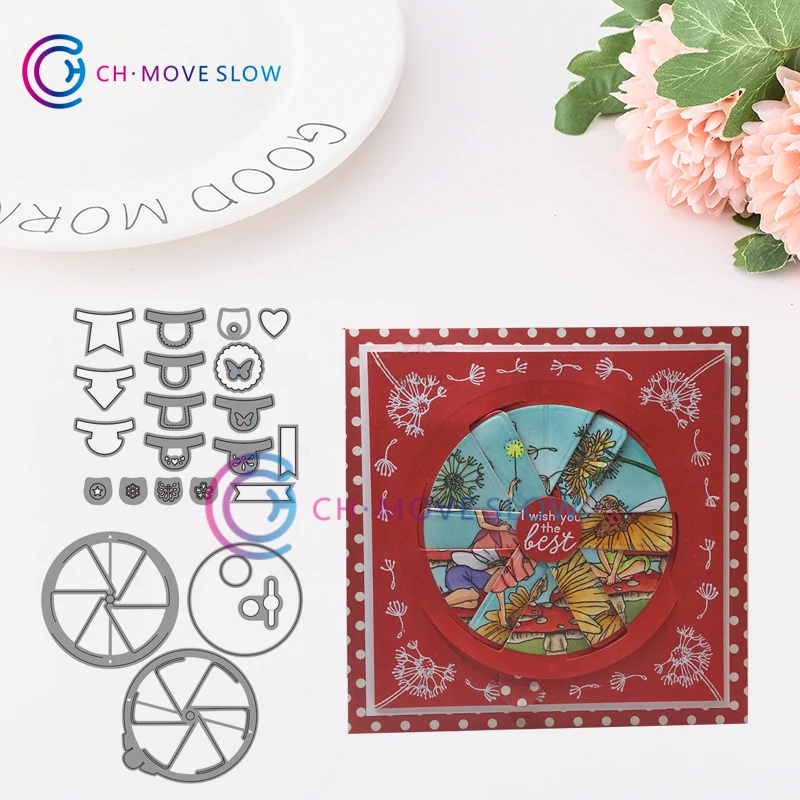 

SUPER SIZE!!!!!!!! 2019 New Angela Poole Magic Windows Stitched DIY Scrapbooking Craft Embossing Die Cut Making Stencil Template