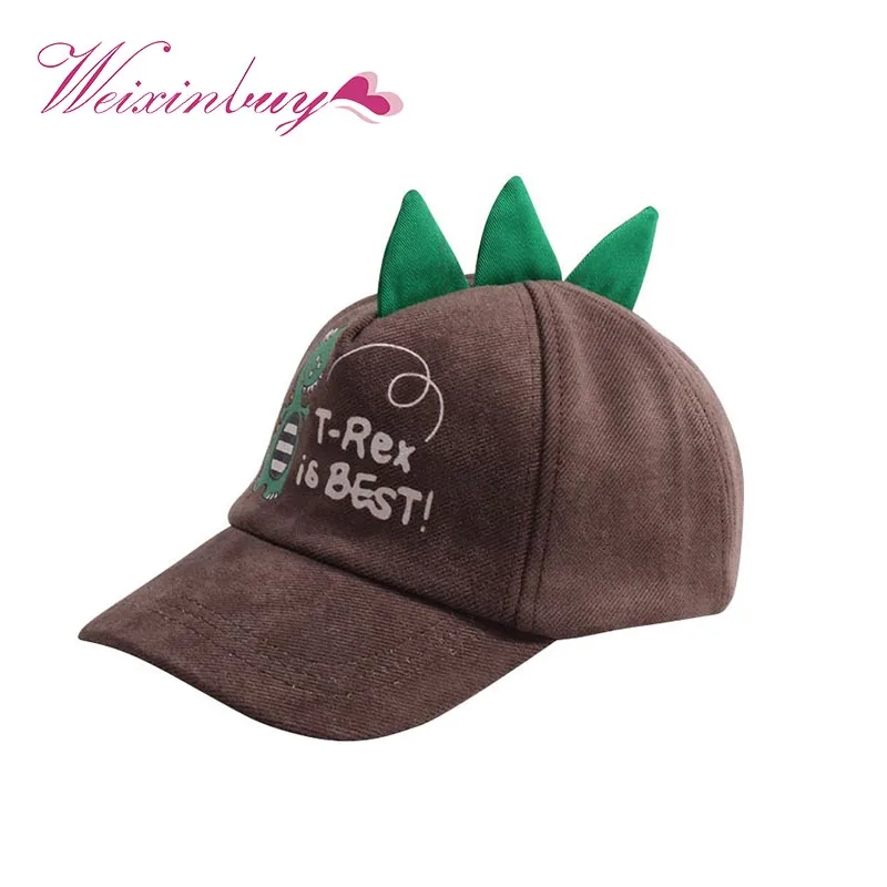 

Spring Autumn Boys Girls Cartoon dinosaur Printed Baseball Cap Children Tennis Casual Hip Hop Sun Corduroy Caps 2019