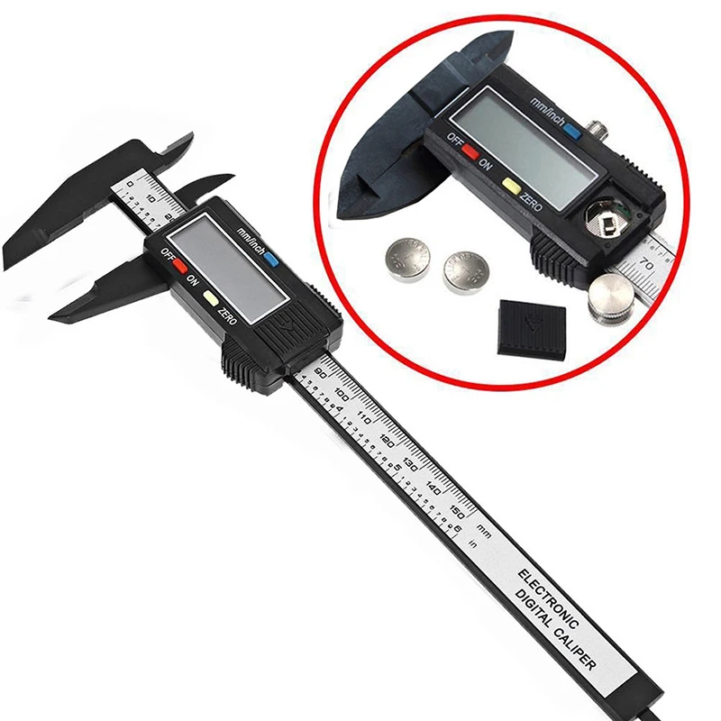 

150mm 6 Inch LCD Vernier Caliper Digital Electronic Carbon Tools Micrometer Portable Hand Tools Precise Measurement Cheap Ruler