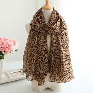 Новые модные женские туфли длинные Стиль Обёрточная бумага леди шаль Leopard шифон