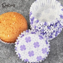 450 шт Фиолетовый Цветок Любовь капкейк сердечко лайнер для выпечки кекс бумажная коробка для торта чашка яйцо тарты лоток торт формы украшения инструменты