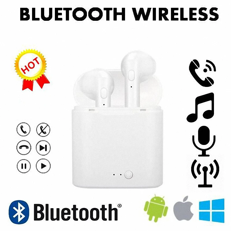 Новые I7s TWS беспроводные Bluetooth наушники с мини-зарядным боксом для Iphone X 6 7 8 plus Samsung