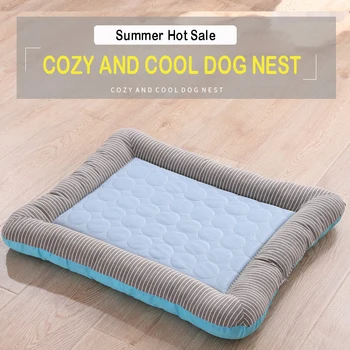 

Summer Cooler Dog Bed Mat Pet Cushion Silk Summer Cooling Puppy Cat Oxford Beds For Small Large Dogs Cats Cozy Pad Cama Perro