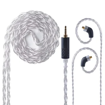 

UPOCC 28AW 7N Single Crystal Copper Silver Plated Cable 2.5/3.5/4.4mm Balanced Cable With MMCX Connector For HQ6 HQ8