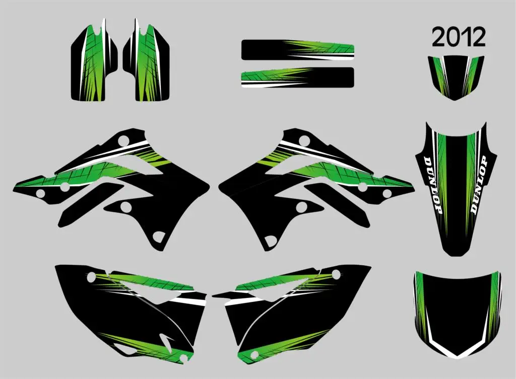 

NICECNC Matching Motorcycle Team Graphic Background Decals And Stickers Kit For Kawasaki KX450F KXF450 2012 KX 450F KXF 450