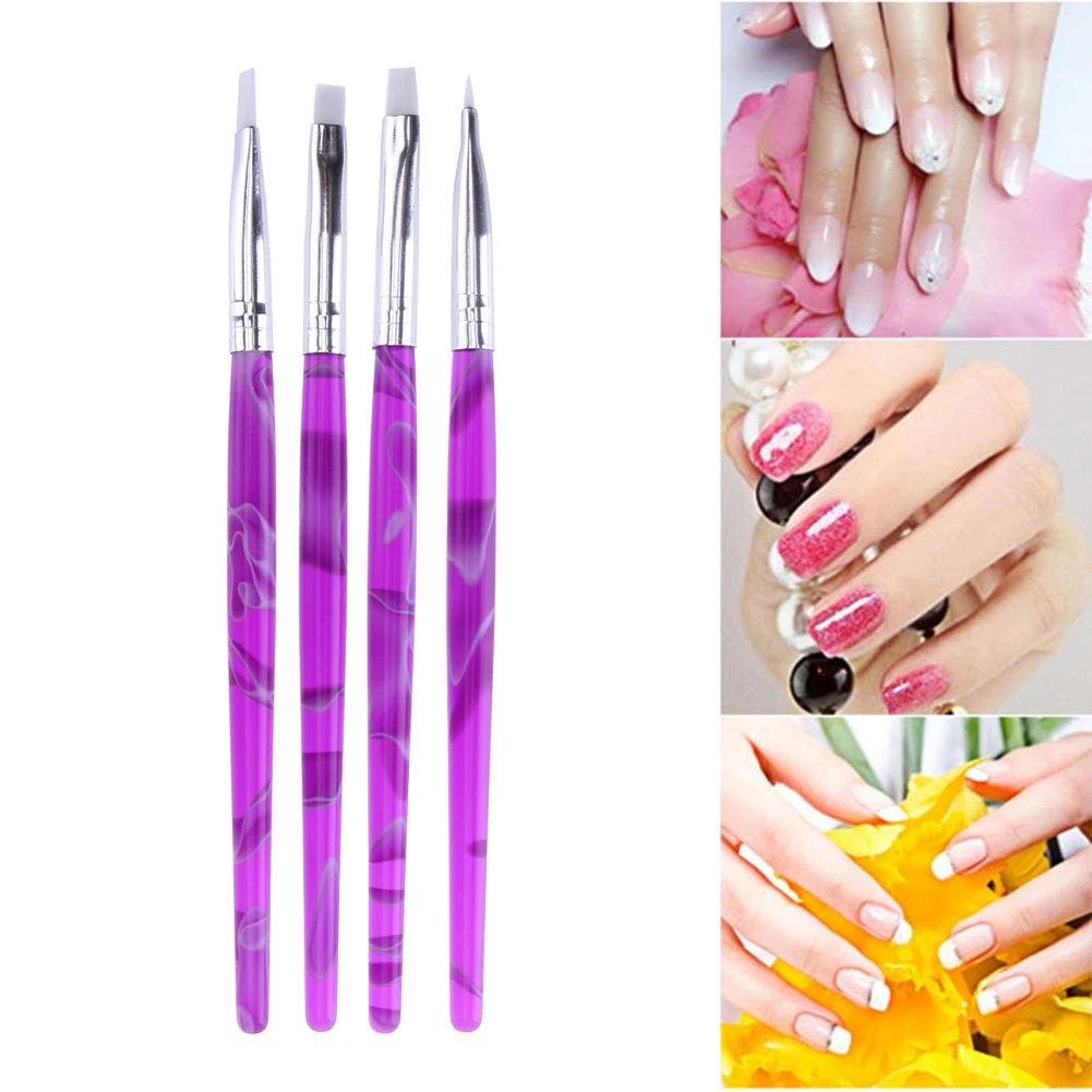 Buy 4Pcs Soft Silicone Nail Art design stamp Pen Brush