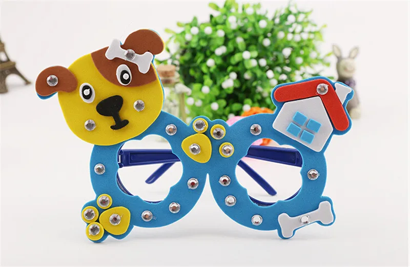 Happyxuan 16 шт/партия милые DIY мультфильм очки Eva наборы для ремесла игрушки детского