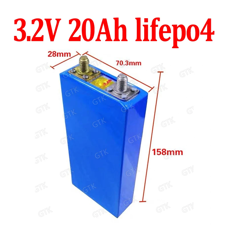 GTK Lifepo4 3 2 v 20Ah литиевая батарея глубокий цикл для diy 12V 24V 40Ah Электрический