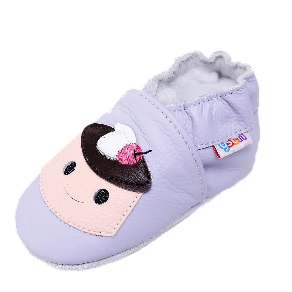 

gsch chausson bebe cuir souple leather slippers child Baby Soft Sole Leather Crib Shoes Infant Toddler First Walking Prewalker