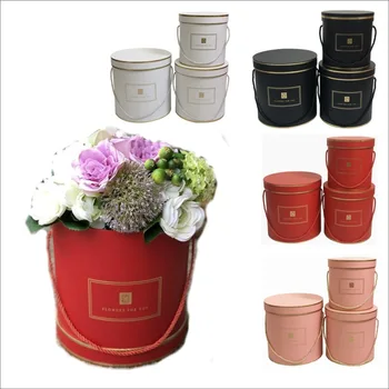 

3PCS/lot foil gold line roud florist packing flower gift box wedding party decoration favors gifts for guests buy 2 sets 10% OFF
