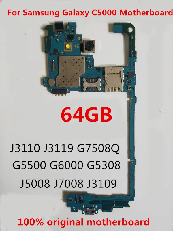 

GIFT+Full Working 100%Original Unlocked For Samsung Galaxy C5000 64GB Motherboard Logic Mother Circuit Board Plate