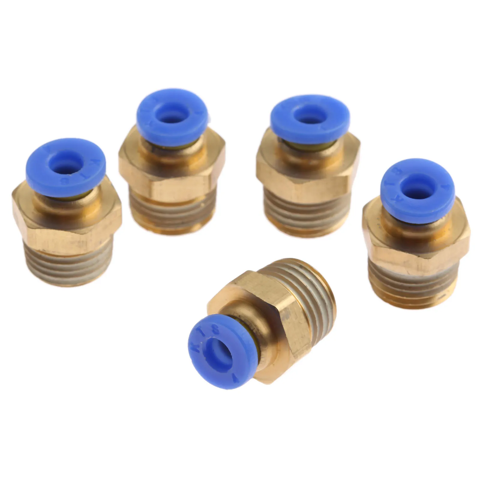 5Pcs Brass 4mm Pneumatic Connector Male Straight One touch Pneumatic