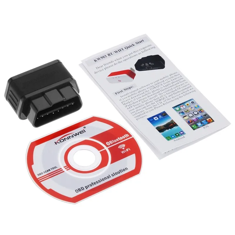 Автомобильный диагностический прибор KONNWEI KW903 ELM327 Bluetooth OBD2 OBDII новый продукт