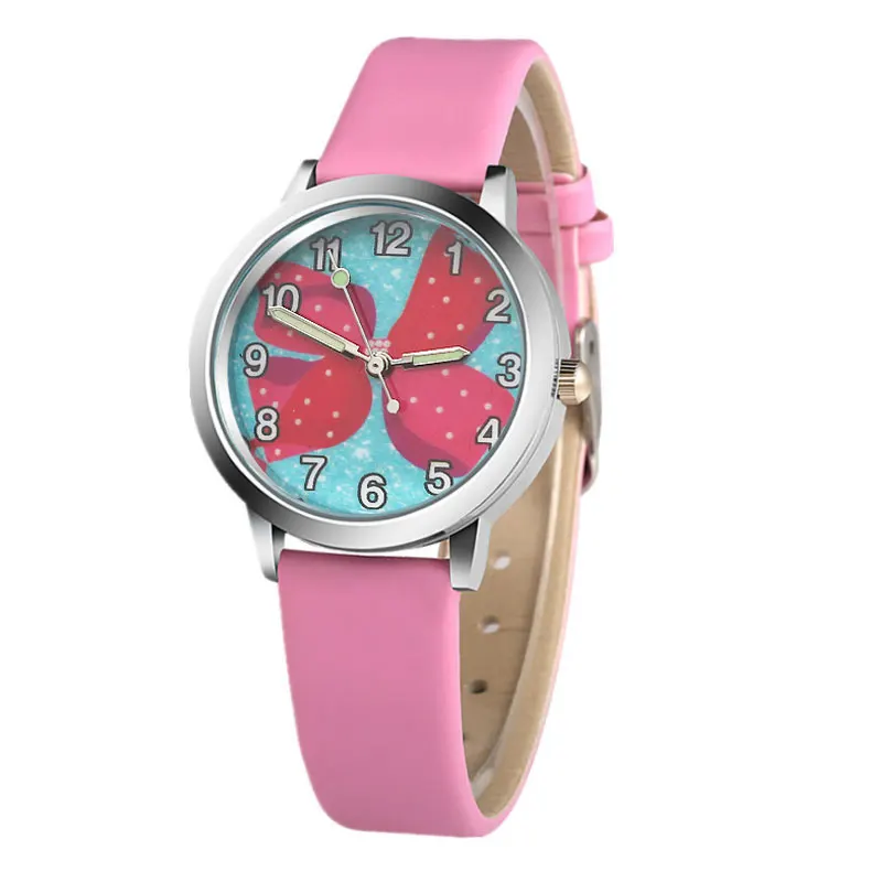 Фирменная новинка детские часы мультфильм Розовая бабочка подарок для детей Часы кварцевые Силиконовые кожа спортивные часы для мальчика