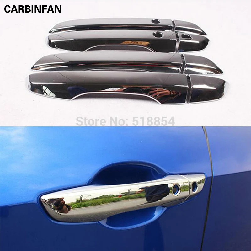 

FOR 2016 2017 HONDA CIVIC CHROME DOOR SIDE HANDLE COVER CAP CATCH WITH SMART KEY HOLE TRIM MOLDING OVERLAY CAP GARNISH 8PCS/SET