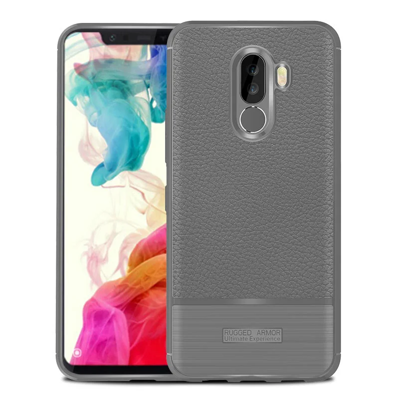KXM1406G_1_JONSNOW Soft Case for Xiaomi Pocophone F1 Litchi Texture Shock-Proof TPU Phone Cover For Pocophone F1 Global Version Protective Case