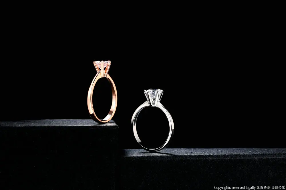 От Double Fair 6 коготь 1 карат обручальные кольца с кубическим цирконием/Обручение кольца для Для женщин серебро/розовое золото Цвет Для женщин кольцо ювелирные изделия DFR014