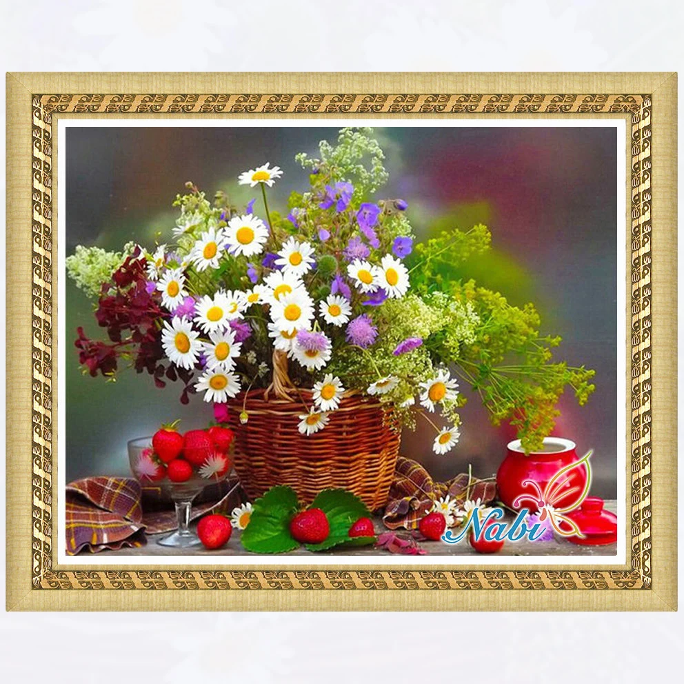

Vase flower canvas 5d diy rhinestone 2624R - Round Diamond embroidery cross stitch diamond mosaic painting