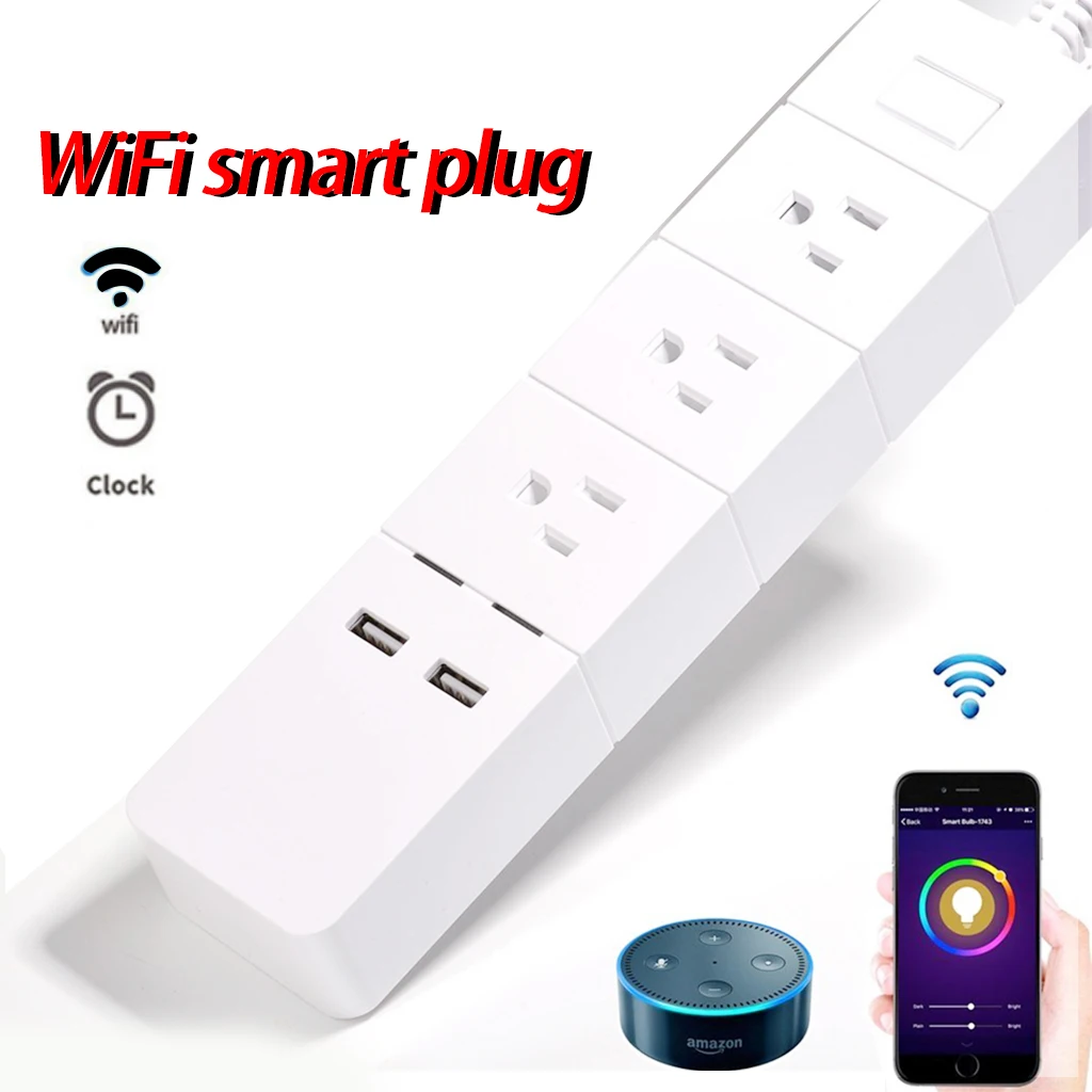 Умная электрическая розетка умная плата с 3 розетками переменного тока 2 USB