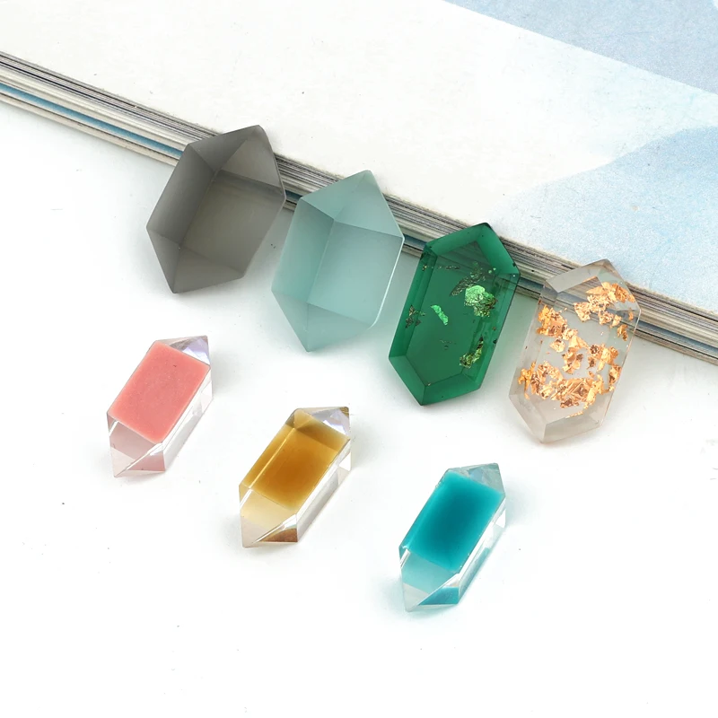

3pcs DIY Transparent Hexagon Ring Patch Findings Resin Charms Making Handmade Crafts Cabochon Bead Pendants Base Jewelry Make