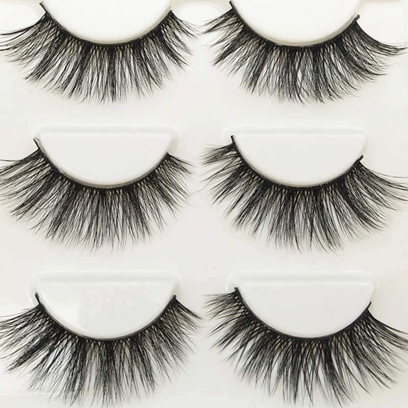 YOKPN Tapered Style 3D False Eyelashes Soft Black Cotton Thread Eyelash Handmade Thick Fake Eye Lashes Beauty Makeup | Красота и
