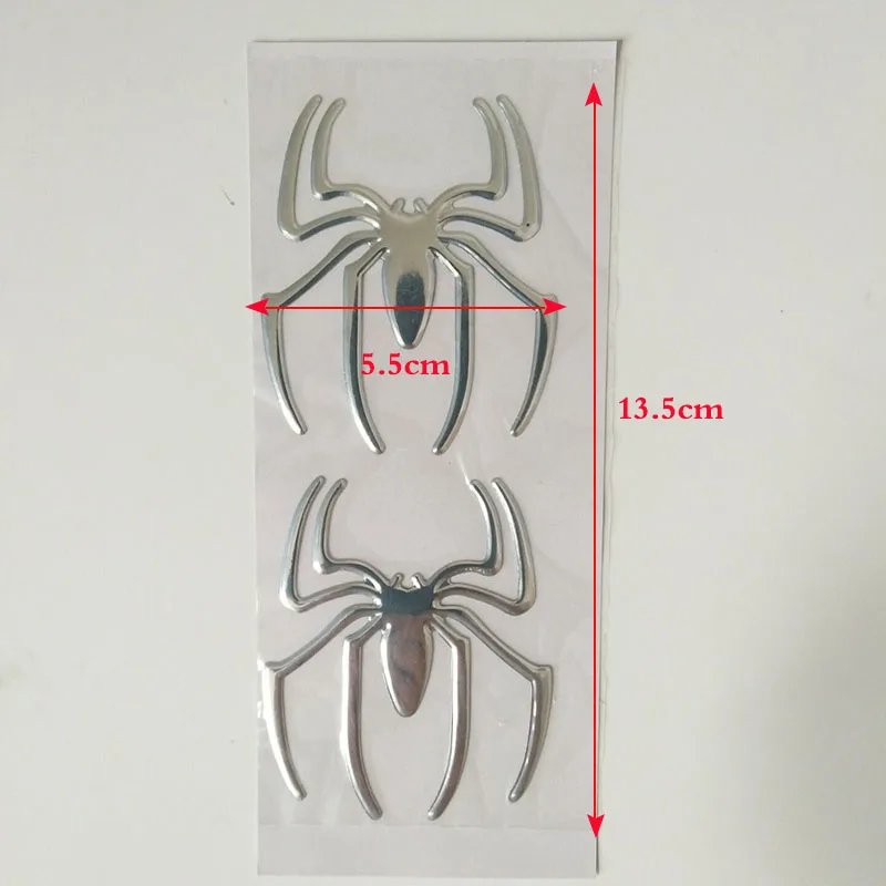 1 пара стикеров Cool Spider 3D для автомобиля мягкая наклейка из ПВХ с хромированной