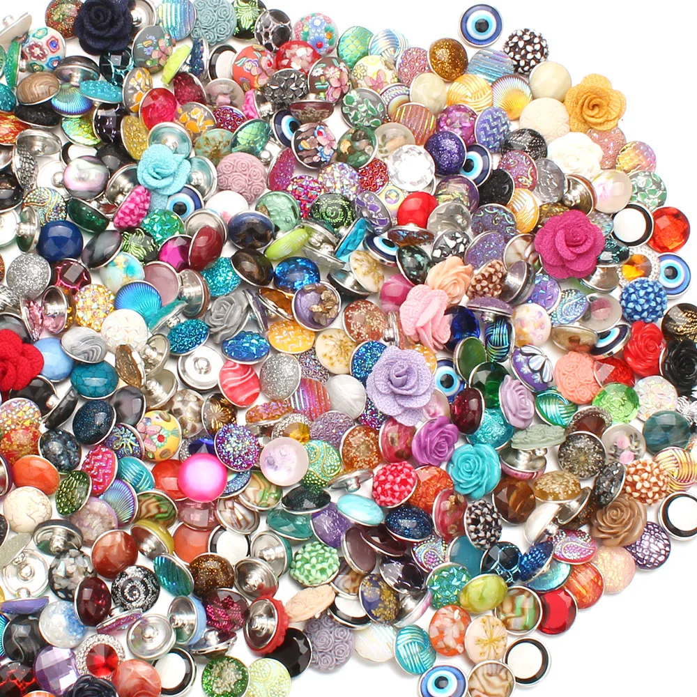 

50pcs/lot Wholsale MIX Style Resin Snap Button 18mm Button Snap Jewelry Fit 18mm Snap Bracelets For Women