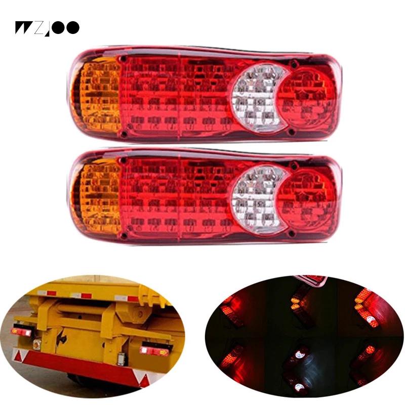 

1pair Waterproof 12V 24 Truck LED Tail Light Rear Lamp Stop Reverse Safety Indicator Fog Lights for Trailer Truck Car Taillights