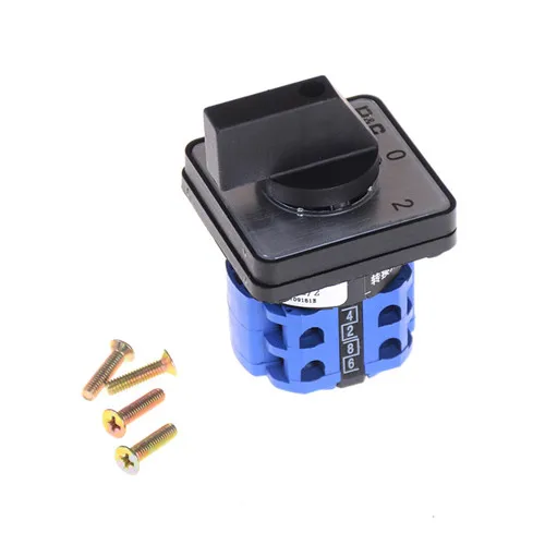 Electric Rotary Cam Changeover Switch 3 Position 1-0-2 8 Terminals 660V 20A SZW26-20