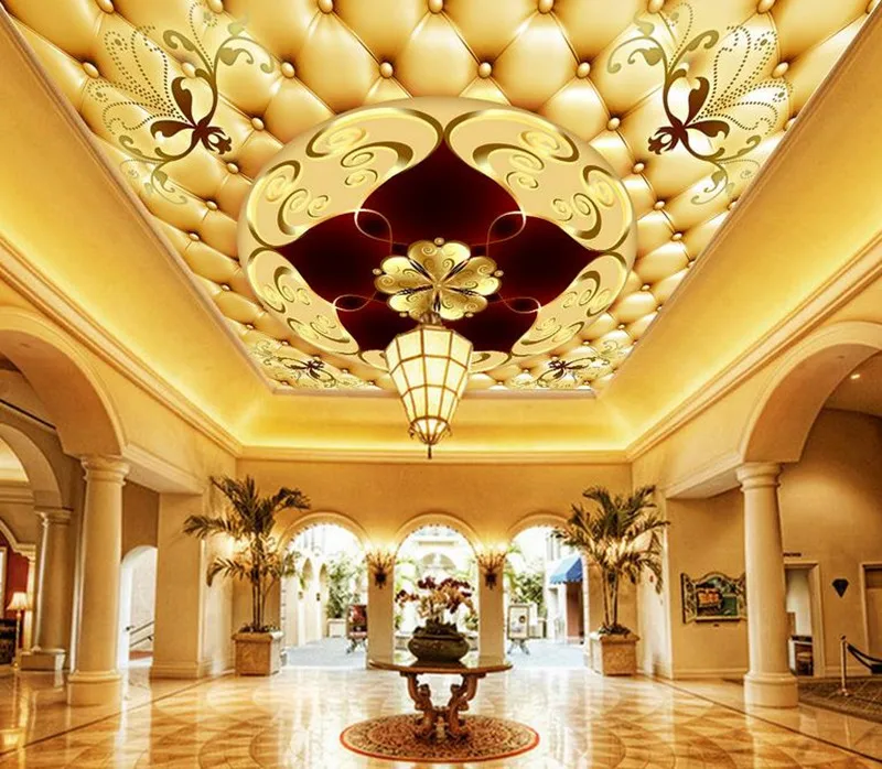 

Luxury Customized 3d Photo Wallpapers Ceiling Murals 3d European Villa Hotel Lobby Large Frescoes Wall Paper Room Decoration